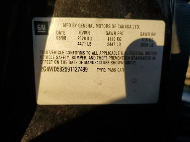 2G4WD582591127499 - 2009 BUICK LACROSSE CXL 黑色 照片 12