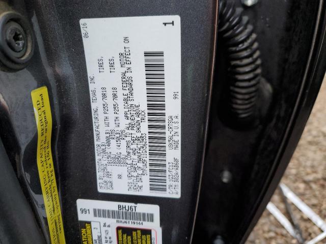 5TFUW5F11GX562553 - 2016 TOYOTA TUNDRA DOUBLE CAB SR/SR5 CHARCOAL photo 12