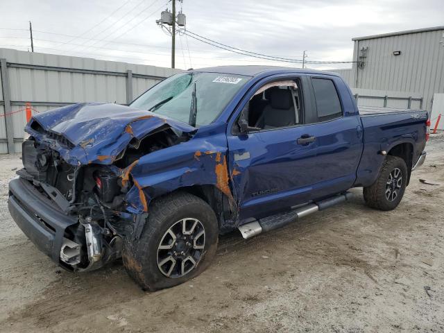 5TFUW5F12EX402372 - 2014 TOYOTA TUNDRA DOUBLE CAB SR/SR5 BLUE photo 1