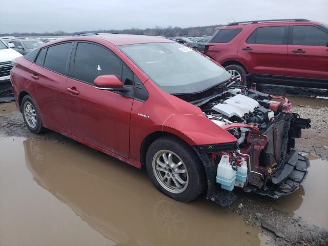 JTDKBRFU4H3536431 - 2017 TOYOTA PRIUS RED photo 4