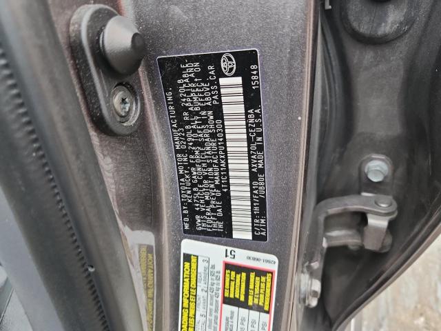4T1C11AKXPU140300 - 2023 TOYOTA CAMRY LE GRAY photo 12