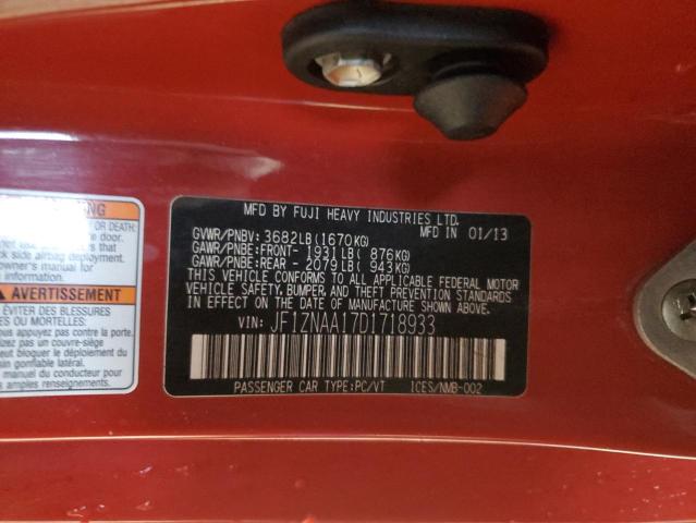 JF1ZNAA17D1718933 - 2013 TOYOTA SCION FR-S წითელი ფოტო 12