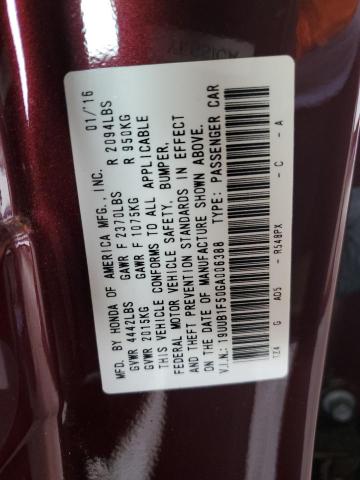 19UUB1F50GA006388 - 2016 ACURA TLX TECH BURGUNDY photo 13