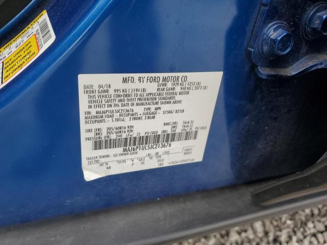 MAJ6P1UL5JC213676 - 2018 FORD ECOSPORT SE Blau Foto 12