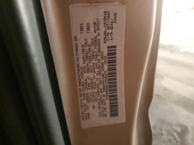 5TESM92N22Z090278 - 2002 TOYOTA TACOMA XTRACAB PRERUNNER Qızıl foto 12