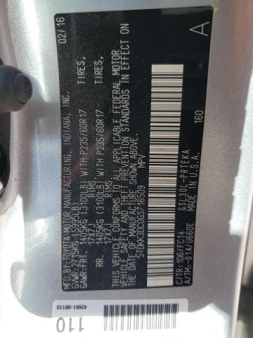 5TDKK3DC0GS716509 - 2016 TOYOTA SIENNA LE SILVER photo 13