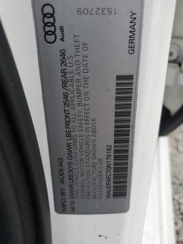 WAUDFAFC7GN178182 - 2016 AUDI A6 PREMIUM PLUS თეთრი ფოტო 12