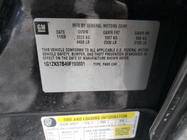 1G1ZK57B49F190801 - 2009 CHEVROLET MALIBU LTZ შავი ფოტო 13