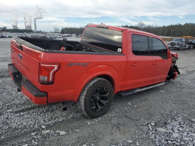 1FTEW1EP5GFB40732 - 2016 FORD F150 SUPERCREW RED photo 3