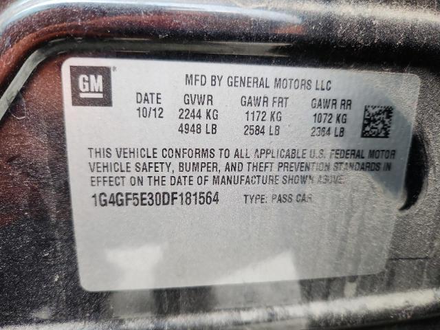 1G4GF5E30DF181564 - 2013 BUICK LACROSSE PREMIUM Noir photo 13