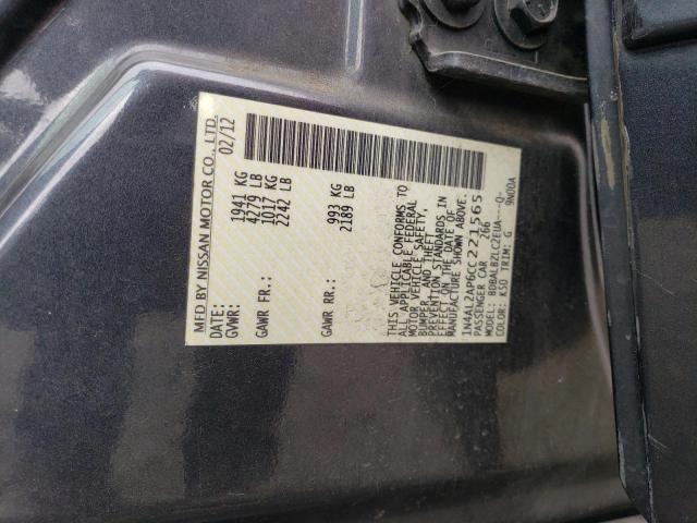 1N4AL2AP6CC221565 - 2012 NISSAN ALTIMA BASE Gris foto 12