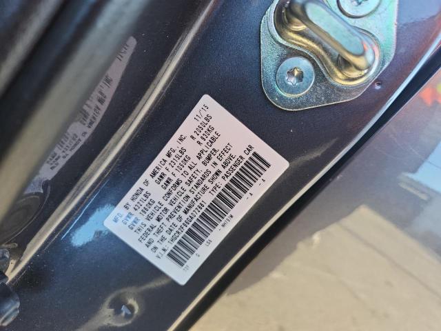 1HGCR2F96GA072881 - 2016 HONDA ACCORD EXL ნაცრისფერი ფოტო 12