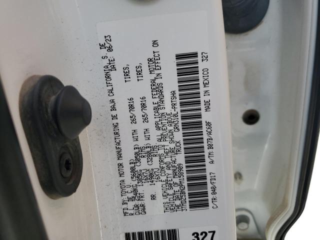 3TMDZ5BN2PM158909 - 2023 TOYOTA TACOMA DOUBLE CAB WHITE photo 12