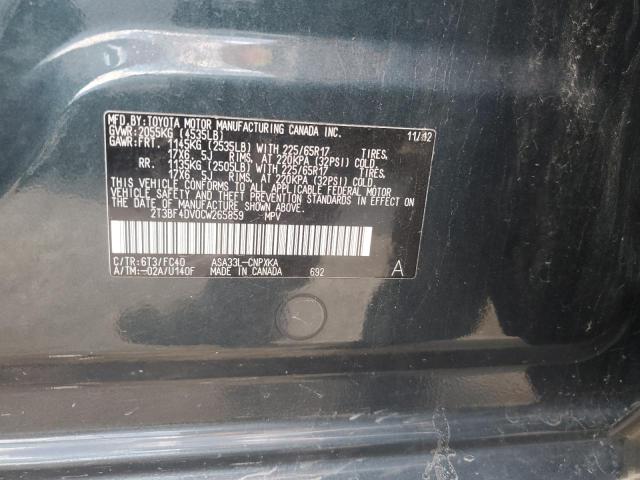 2T3BF4DV0CW265859 - 2012 TOYOTA RAV4 BLACK photo 14