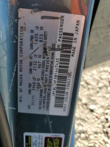 JM1BL1VFXB1447435 - 2011 MAZDA 3 I BLUE photo 12