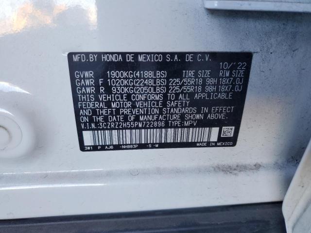 3CZRZ2H55PM722896 - 2023 HONDA HR-V SPORT Blanc photo 13