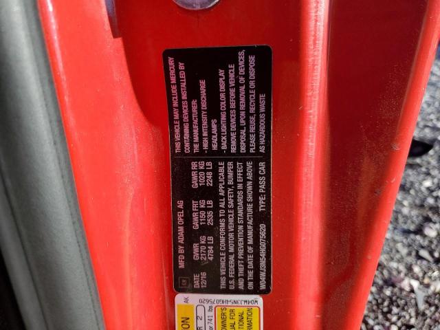 W04WJ3N54HG075620 - 2017 BUICK CASCADA SPORT TOURING RED photo 12