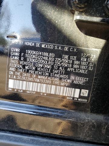 3CZRZ2H57RM753389 - 2024 HONDA HR-V SPORT BLACK photo 13