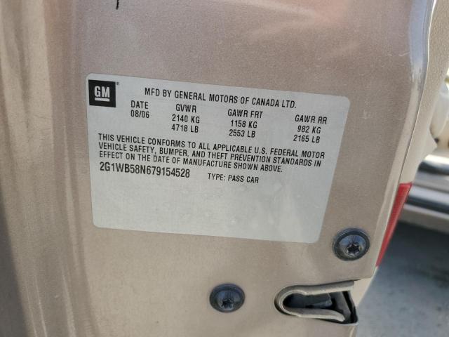 2G1WB58N679154528 - 2007 CHEVROLET IMPALA LS Qəhvəyi foto 12