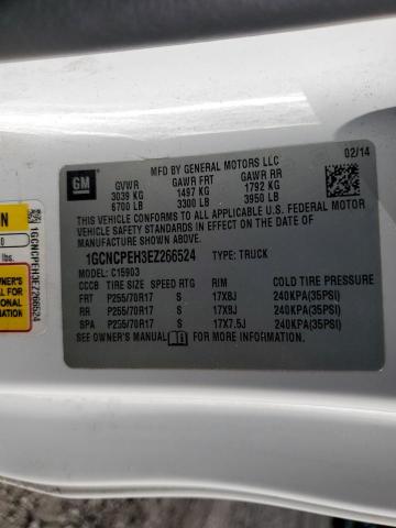 1GCNCPEH3EZ266524 - 2014 CHEVROLET SILVERADO C1500 WHITE photo 12