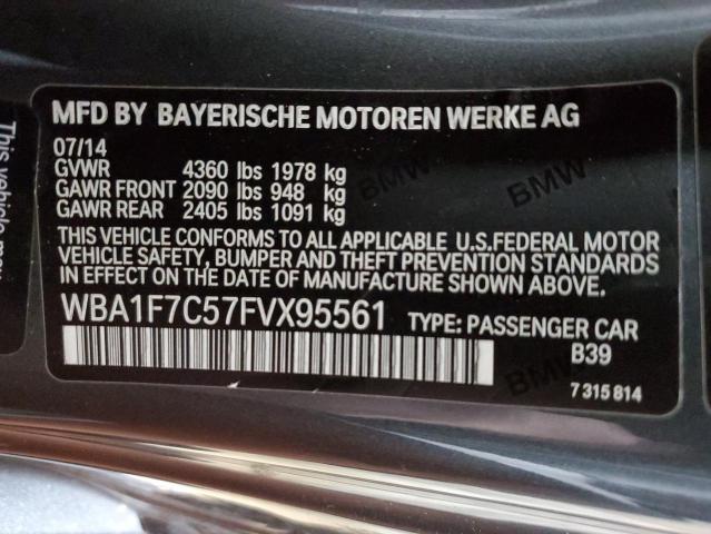 WBA1F7C57FVX95561 - 2015 BMW 228 XI CHARCOAL photo 12