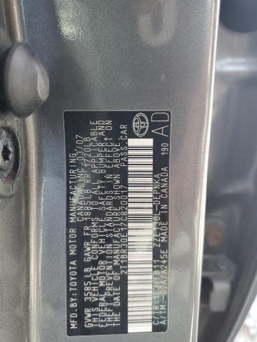2T1BR30E17C820017 - 2007 TOYOTA COROLLA CE GRAY photo 12