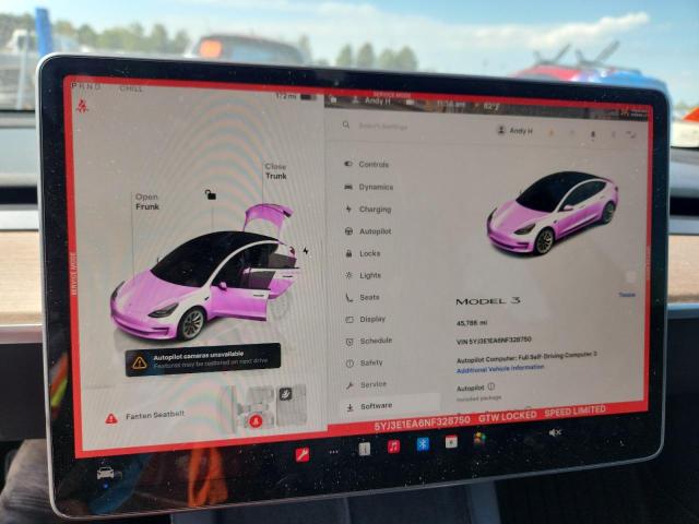 5YJ3E1EA6NF328750 - 2022 TESLA MODEL 3 Սպիտակ լուսանկար 9