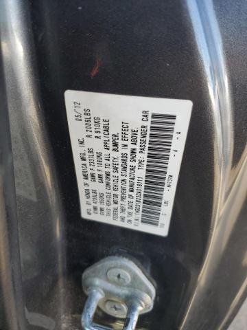 1HGCS1B33CA018111 - 2012 HONDA ACCORD LX GRAY photo 12