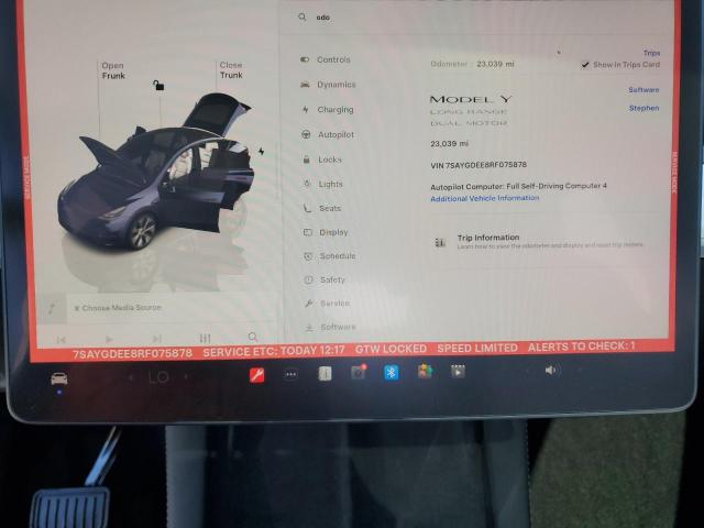 7SAYGDEE8RF075878 - 2024 TESLA MODEL Y 灰色 照片 9