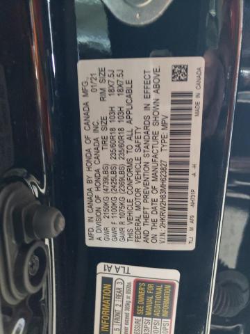 2HKRW2H83MH623827 - 2021 HONDA CR-V EXL შავი ფოტო 13