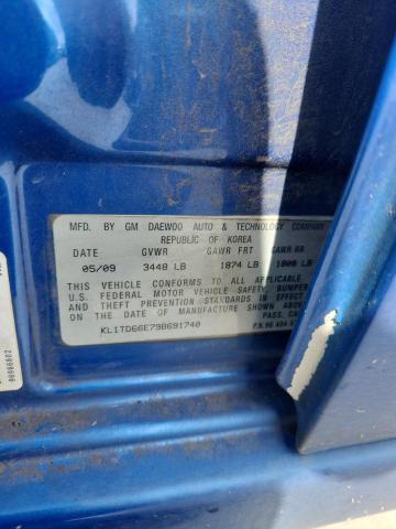 KL1TD66E79B691740 - 2009 CHEVROLET AVEO LS ლურჯი ფოტო 12