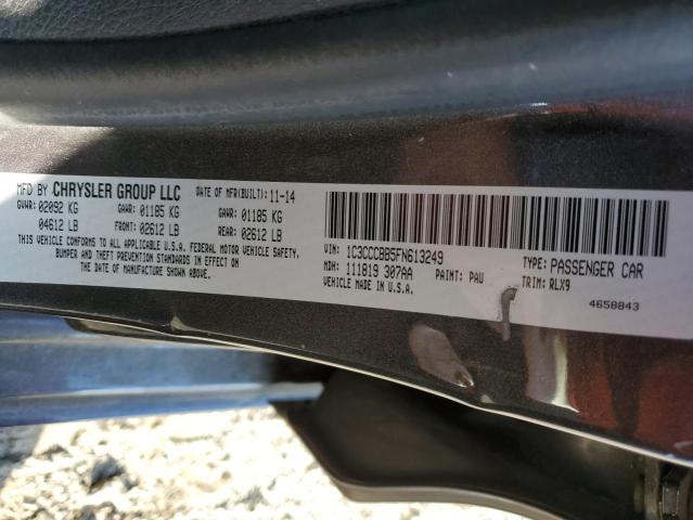 1C3CCCBB5FN613249 - 2015 CHRYSLER 200 S GRAY photo 12