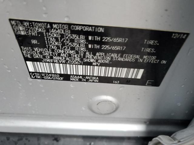 JTMBFREV9FJ020671 - 2015 TOYOTA RAV4 LE SILVER photo 13