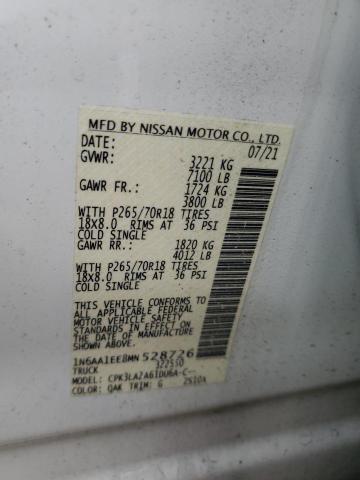 1N6AA1EE8MN528726 - 2021 NISSAN TITAN S 白色 照片 13