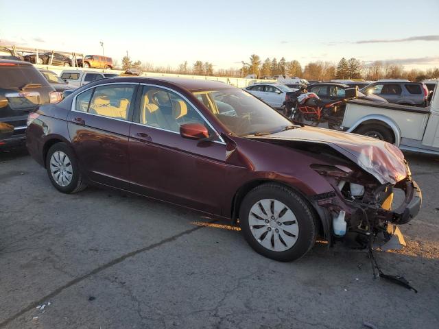 1HGCP2F33CA208380 - 2012 HONDA ACCORD LX BURGUNDY photo 4