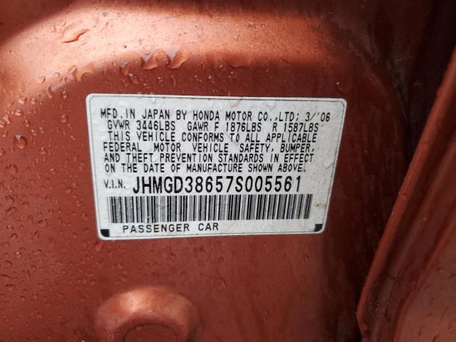JHMGD38657S005561 - 2007 HONDA FIT S 橙色 照片 12