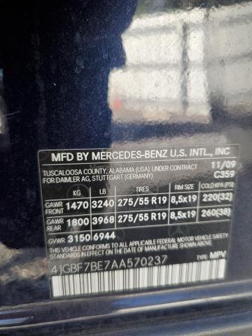 4JGBF7BE7AA570237 - 2010 MERCEDES-BENZ GL 450 4MATIC BLUE photo 13