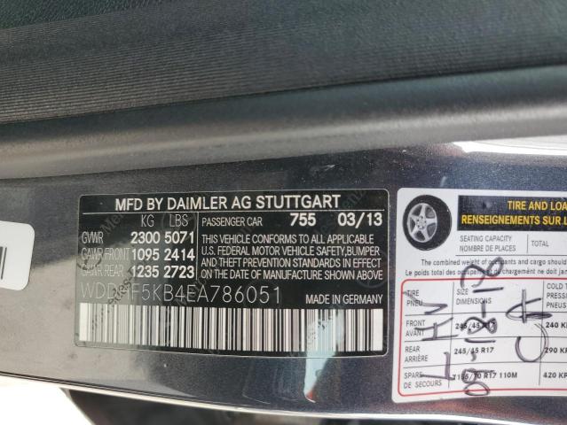 WDDHF5KB4EA786051 - 2014 MERCEDES-BENZ E 350 GRAY photo 13