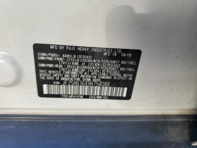 JF2SH636X9H754088 - 2009 SUBARU FORESTER 2.5X PREMIUM Biały zdjęcie 13