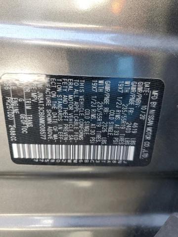 JN8AT3CB6MW208577 - 2021 NISSAN ROGUE SL GRAY photo 12