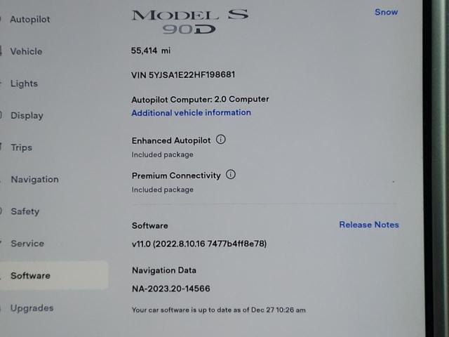 5YJSA1E22HF198681 - 2017 TESLA MODEL S Սպիտակ լուսանկար 9