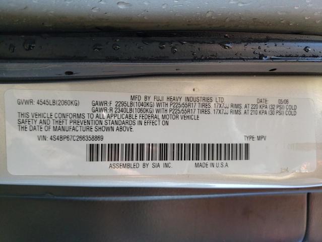 4S4BP67C266358869 - 2006 SUBARU LEGACY OUTBACK 2.5 XT LIMITED SILVER photo 14