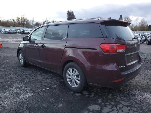 KNDMB5C10G6163560 - 2016 KIA SEDONA LX MAROON photo 2