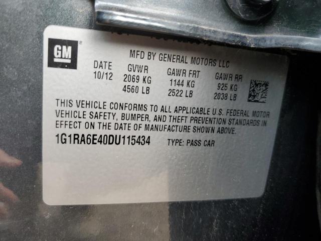 1G1RA6E40DU115434 - 2013 CHEVROLET VOLT GRAY photo 12