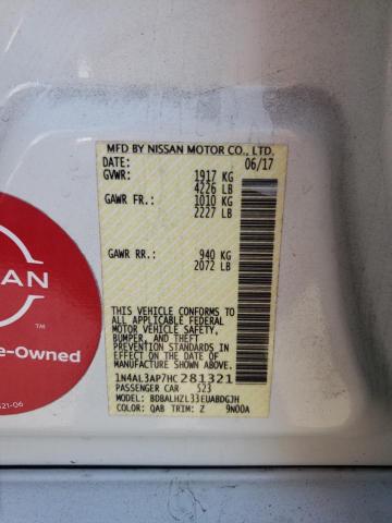 1N4AL3AP7HC281321 - 2017 NISSAN ALTIMA 2.5 თეთრი ფოტო 12