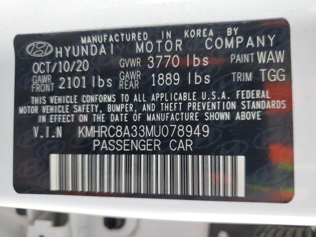 KMHRC8A33MU078949 - 2021 HYUNDAI VENUE SEL WHITE photo 14