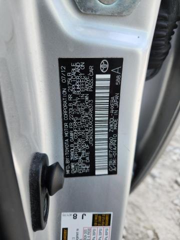 JTDKN3DU9C5498313 - 2012 TOYOTA PRIUS 银色 照片 12