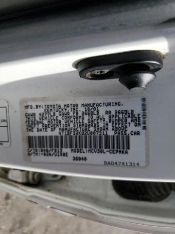 4T1BF32K82U007311 - 2002 TOYOTA CAMRY LE WHITE photo 12