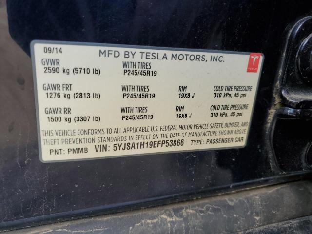 5YJSA1H19EFP53866 - 2014 TESLA MODEL S BLUE photo 12