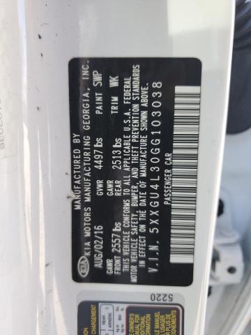 5XXGU4L30GG103038 - 2016 KIA OPTIMA EX WHITE photo 12